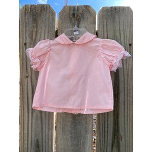 Vintage Baby Togs Girl's Pink Button Back Top Size 6-9M